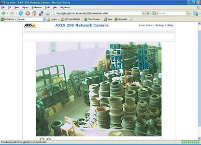 Figure 1. A camera's built-in web server accessed over the Internet